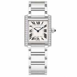 Cartier Tank Française Midsize WSTA0005 Diamond Bezel Watch